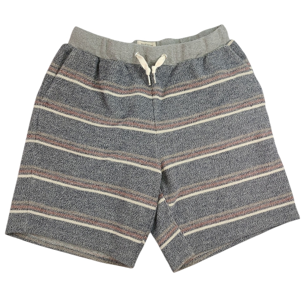 Quiksilver Gray and White Athletic Shorts with Elastic Waistband Size:M